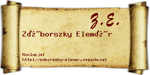 Záborszky Elemér névjegykártya