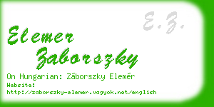 elemer zaborszky business card